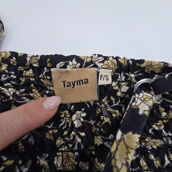 tayma floral tank top vneck mini dress size small - Picture 4 of 6